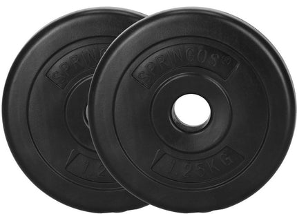Halterschijven | 2 x 1.25 kg | Kunststof | Zwart