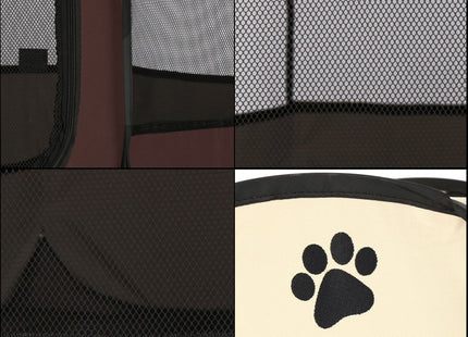 Puppyren | Hondenren | Opvouwbare dierenren | 73 cm | Bruin/Zwart/Beige