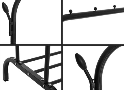 Kledingrek - 2 - Delig -Schoenenrek - Metaal - Zwart - 55x110x146 CM