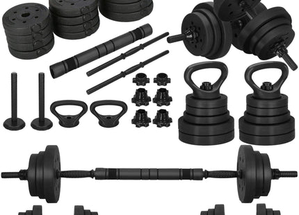 Dumbellset - 6 in 1 Springos Kettlebell Pro Set - 20 KG - Halter Verlengstuk - Verstelbaar - Complete Set - Thuis Sporten - Zwart