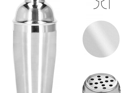 Cocktail Set | 5-Delige Cocktail Shaker Set | RVS | 750 ml | Giftbox | Zilverkleurig