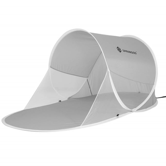 Strandtent | Pop-Up Strandtent | UV Filter | Inclusief Draagtas | 190 x 100 x 90 cm | Grijs/Wit