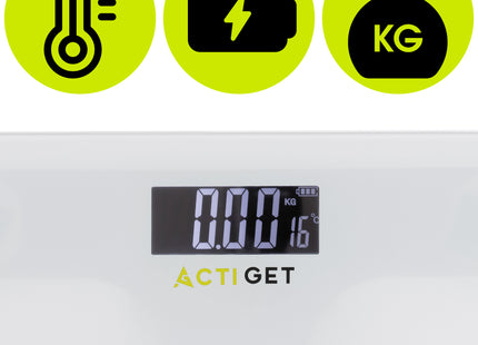 Weegschaal - Badkamerweegschaal - Bluetooth - Met Display - Elektronisch - Gehard Glas - 180 KG - 400 lbs - App - 30 x 30 x 2 cm - Zwart