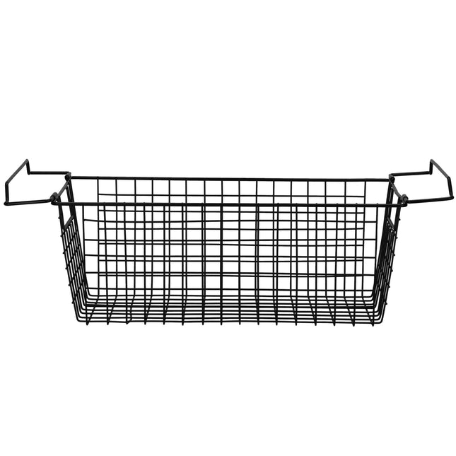 Metalen Opbergmand - Rechthoekig - Zwart - 41x17x15 cm