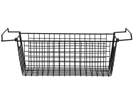 Metalen Opbergmand - Rechthoekig - Zwart - 41x17x15 cm