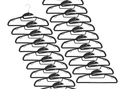 Kledinghangers | Kledinghanger | 20 Stuks | Anti-slip | Zwart | Kunststof
