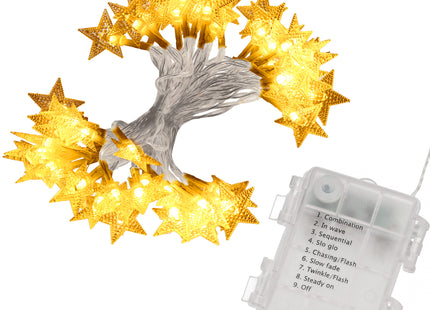 Kerstboomverlichting - Sterren - 80 LED -  5 M - Warm wit