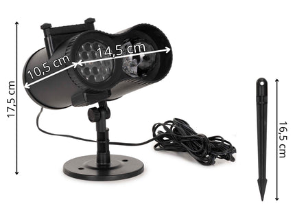 Springos® LED Projector met 48 Lichtpatronen – Kerstprojector voor Binnen en Buiten – 12 Verwisselbare Dia's – Afstandsbediening – IP65 – Zwart