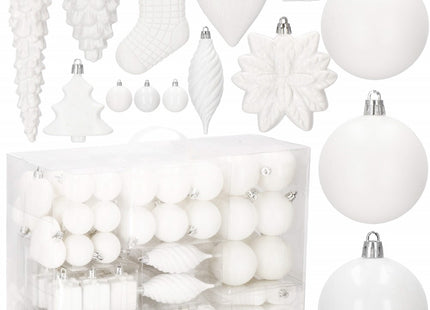 Kerstballen | 72 Stuks | Wit