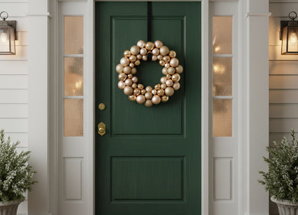 Deurhaak - Kranshouder - Kerst - Metaal - Zwart - 38 cm