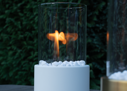 Bio Ethanol Sfeerhaard | Tafelhaard | Binnen & Buiten | Rond | Wit | ⌀ 15 CM