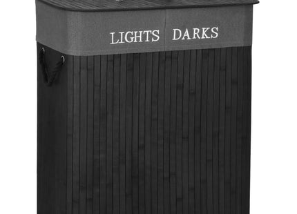 Wasmand | 100 Liter | 2 Vakken | Lights | Darks | Zwart
