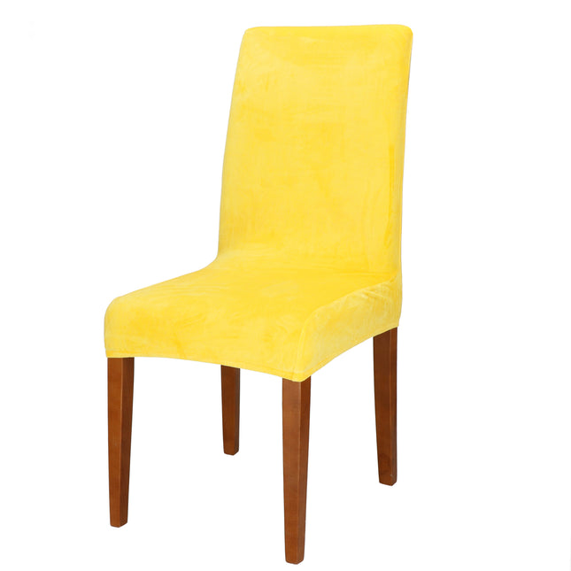 Velvet Stoelhoes - Voor Eetkamerstoelen - Met Stretch - Geel