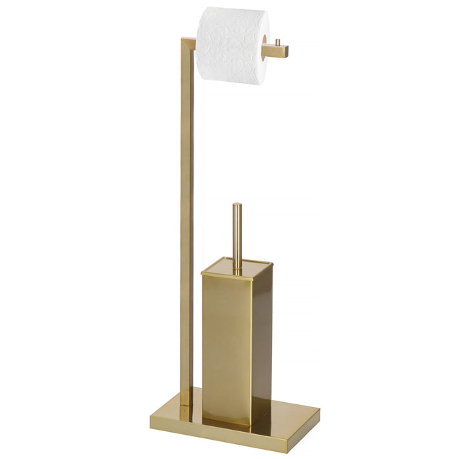 Toiletbutler | Toiletrolhouder | Toiletborstel met houder | Toiletaccessoire | Goud