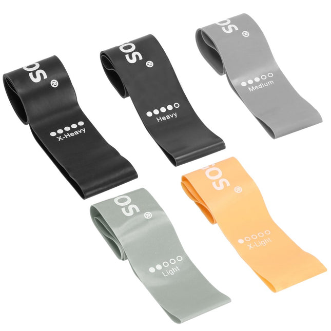 Weerstand Band Set | Weerstandselastieken | Weerstand Set | Fitness Elastiek | 5 stuks | Grijstinten