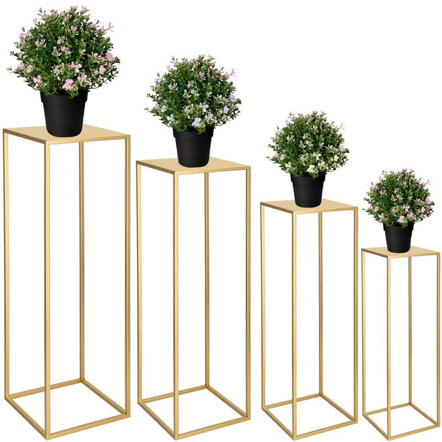 Plantenzuil| Plantentafel | Planten Etagère | Set van 4 | Metaal | Goud
