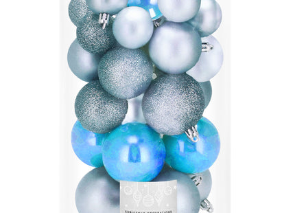 Kerstballen | 30 Stuks | 6/5/4 cm | Lichtblauw