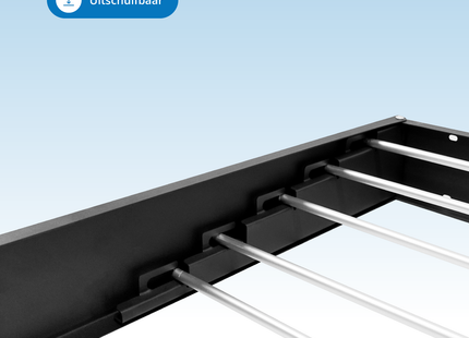 Wanddroogrek - XXL Model - Wasrek - Inklapbaar - Uitschuifbaar - 100 cm - 5 Meter Drooglengte - Zwart