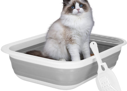 Kattenbak | Spatel | 45 x 34 x 12 cm | Grijs/Wit