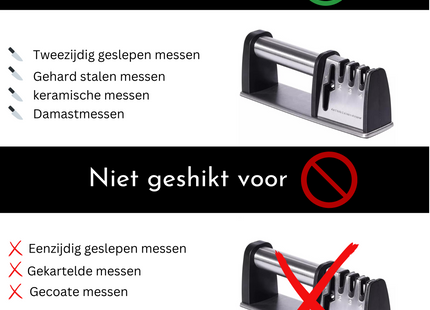 4-in-1 Professionele Messenslijper | Doortrekslijper | Anti Slip | Schaarslijper & Messen Slijper | RVS