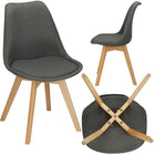 Scandinavische Stoel - Gestoffeerd -  Grijs - Woonkamer - Keuken - Eetkamer - Interieur