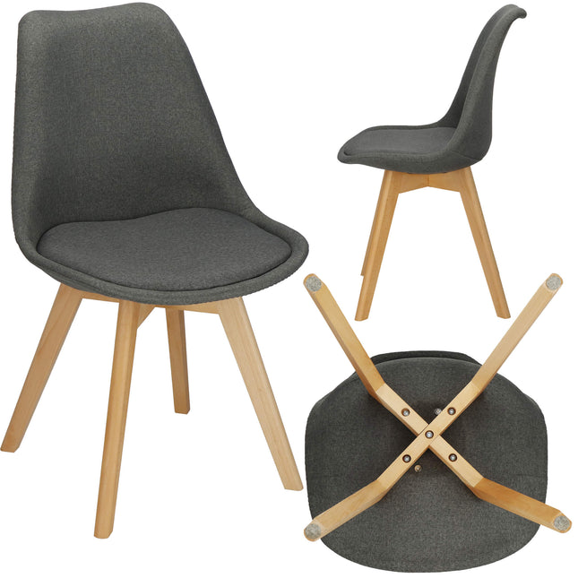 Scandinavische Stoel - Gestoffeerd -  Grijs - Woonkamer - Keuken - Eetkamer - Interieur