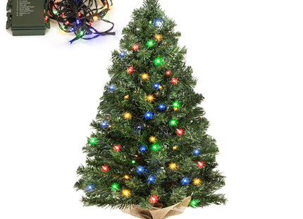Kunstkerstboom Op Stam | Met Verlichting | 90 cm | Groen | Multicolor