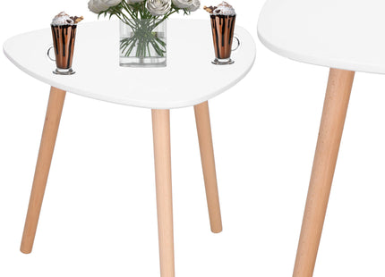 Salontafel - Scandinavische Stijl - Woonkamer - Eetkamer - Wit - 50x50x48 cm