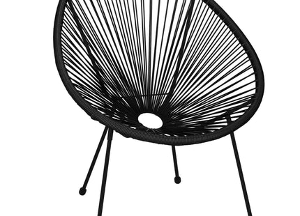 Tuinstoel - Draad - Rotan - Zwart - 87 x 70 x 73 CM