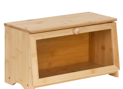 Broodtrommel Voor Op Het Aanrecht - Broodmand - Metaal - Bamboe Deksel - Naturel - 20 X 40 X 23 CM
