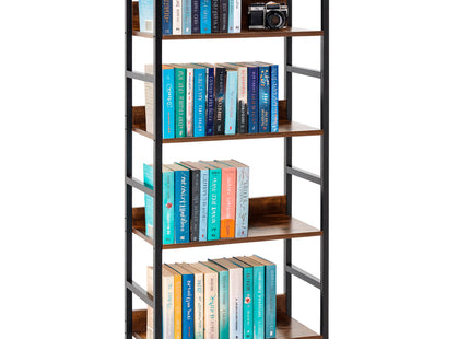 Boekenkast - Metaal - MDF - 4 Etages - Verstelbaar - 124 X 60 X 28 CM - 100 KG