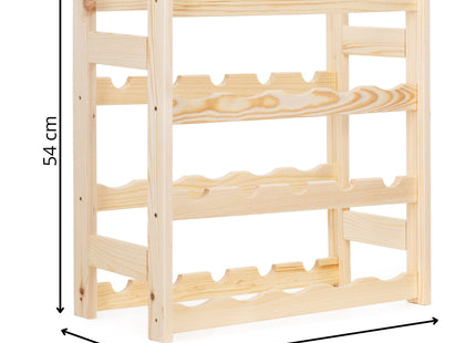 Wijnrek - Wijnrek voor 20 Flessen - Glazenrek - 53 x 25 x 53 Cm - 40 KG - Grenenhout