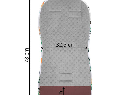 Inlegkussen - Kinderwagenmatras - Kinderwagen Accessoires - Katoen - Polyester - Dieren - Bladeren - Veelkleurig - 37 x 78 cm