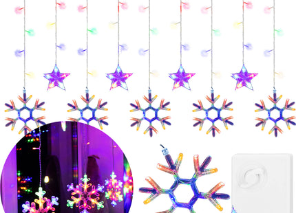 Lichtgordijn | IJspegel Verlichting | Inclusief USB En Afstandsbediening | 150 LED | Multicolor| Sterren | Sneeuwvlokje