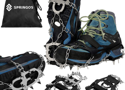 Sneeuwgripzolen - Sneeuwijzers - Spikes voor Schoenen - Anti Slip - Zilver - Zwart - 41 - 45