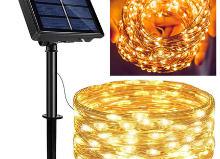 Kerstboomverlichting | met 100 LED Lampjes | 12 M | Warm Wit | Zonne-energie