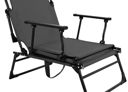 Tuinstoel 2 In 1 |Opvouwbaar | Ligstoel | Verstelbaar | Ergonomische Hoofdsteun | Zwart