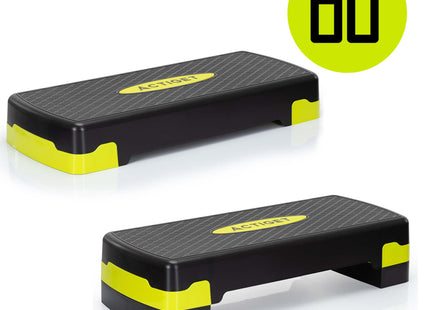 Aerobic Stepper | Verstelbaar | Zwart/Groen | 350 KG | 2 Treden