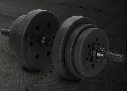 Dumbellset - 30 KG - Halter Verlengstuk - Verstelbaar - Complete Set - Thuis Sporten - Zwart