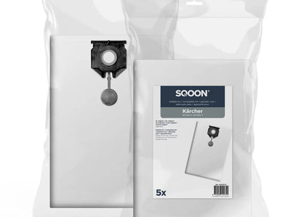 SQOON® Stofzuigerzakken  Geschikt voor Kärcher NT 40/1 & NT 50/1 – Vervangt Model 2.889-155.0 – High Filtration voor Industrieel Gebruik - 5 Stuks