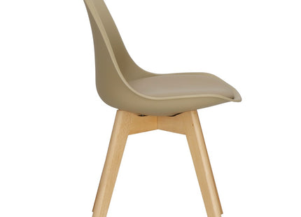 Eetkamerstoel - Gestoffeerd - Beige - 82 x 44,5 x 41 CM