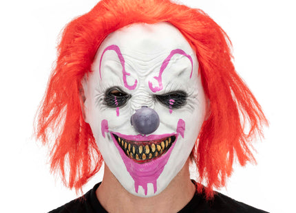 Springos Halloweenmasker Bloederige Clown met Rood Haar - Horror Cosplay