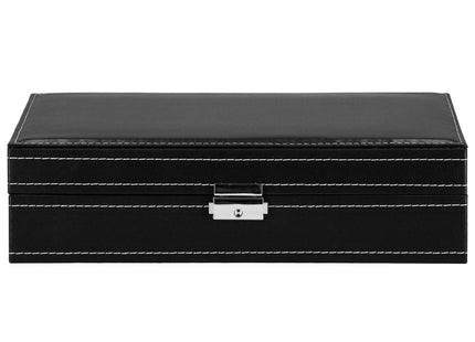 Horlogedoos - Horlogebox - Horlogeopberger - Spiegel - Zwart - Grijs  - 8 Horloges -  30 x 20 x 8 cm