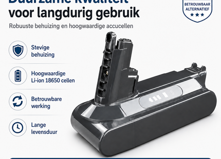 SQOON® Accu geschikt voor Dyson V10 – 25.2V 2.5Ah Li-ion vervangingsaccu