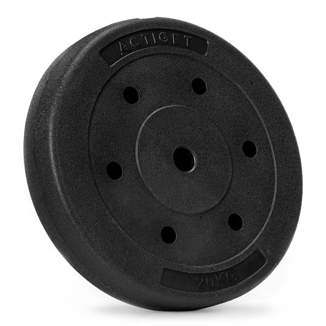 Halterschijf | 1 x 20 kg | Kunststof | Zwart | 29 MM