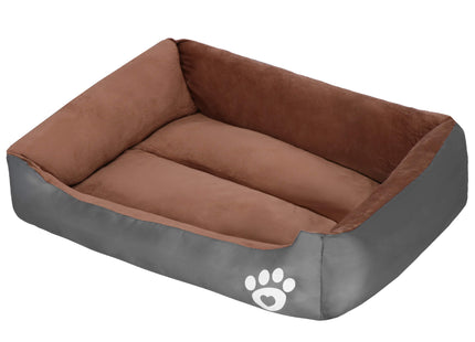 Hondenmand | Kattenmand | Polyester | 58x 47x 14,5 cm | Bruin/Grijs | Maat M