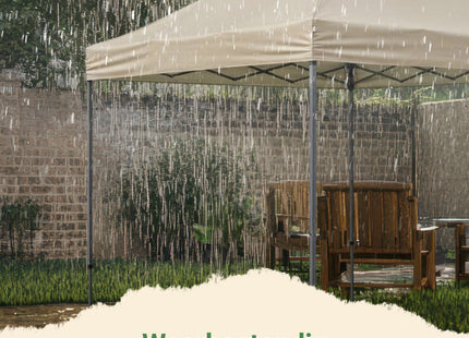 Partytent - 300x300x285cm - Hoogte Verstelbaar - PVC - Polyester - Harmonica- Frame -Khaki