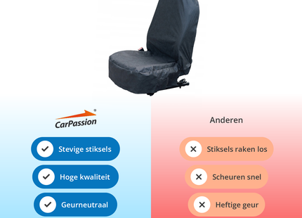 CarPassion Durable Autostoelhoes - Beschermhoes - Waterdicht - Stijlvol - Universeel - Zwart
