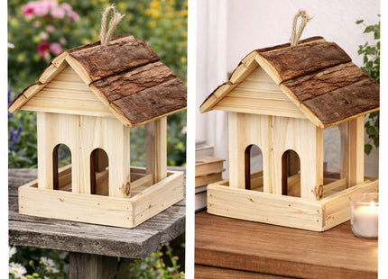 Vogelvoederplek - Vogelhuis - Bruin - 19 x 16 x 13.5 cm