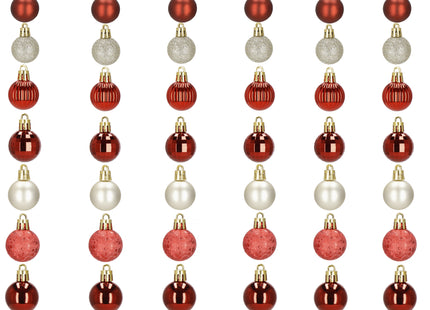 Kerstballen | 54 Stuks | 3 cm | Rood/Goud